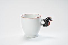 Rosemarie Benedikt Mokka Becher mit handbemaltem Henkel